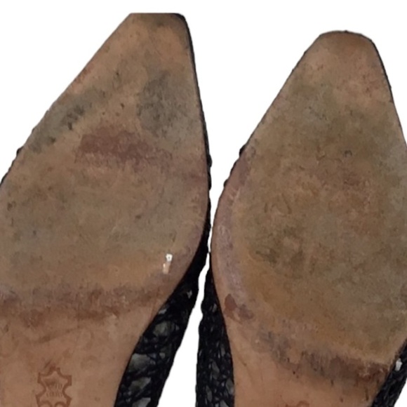 Brighton Tana Black Woven Leather Pointed Toe Kitten Heel Size 6.5 Witchycore - Picture 7 of 15